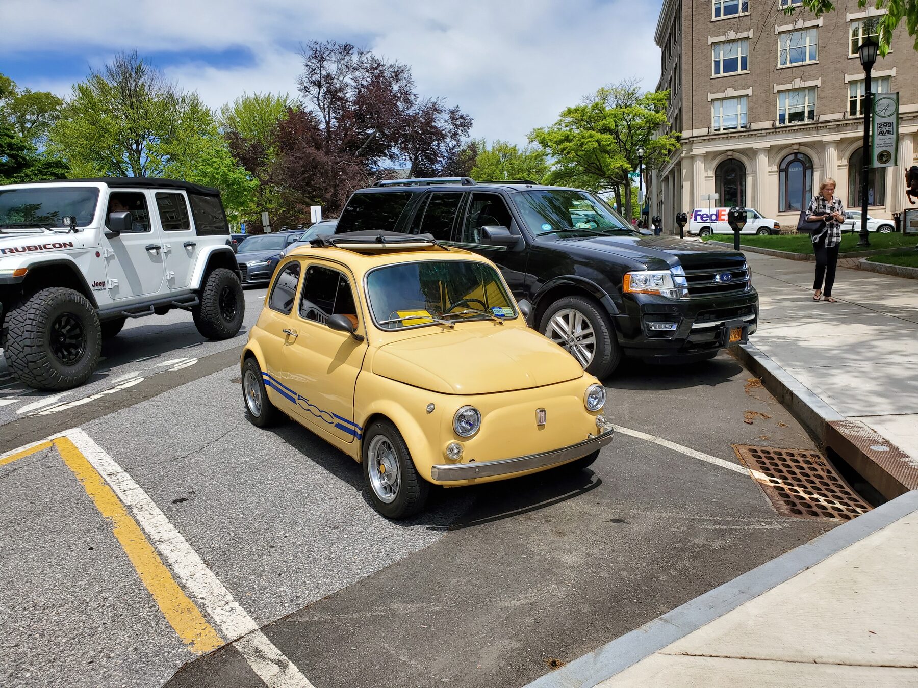 Front quarter on the road